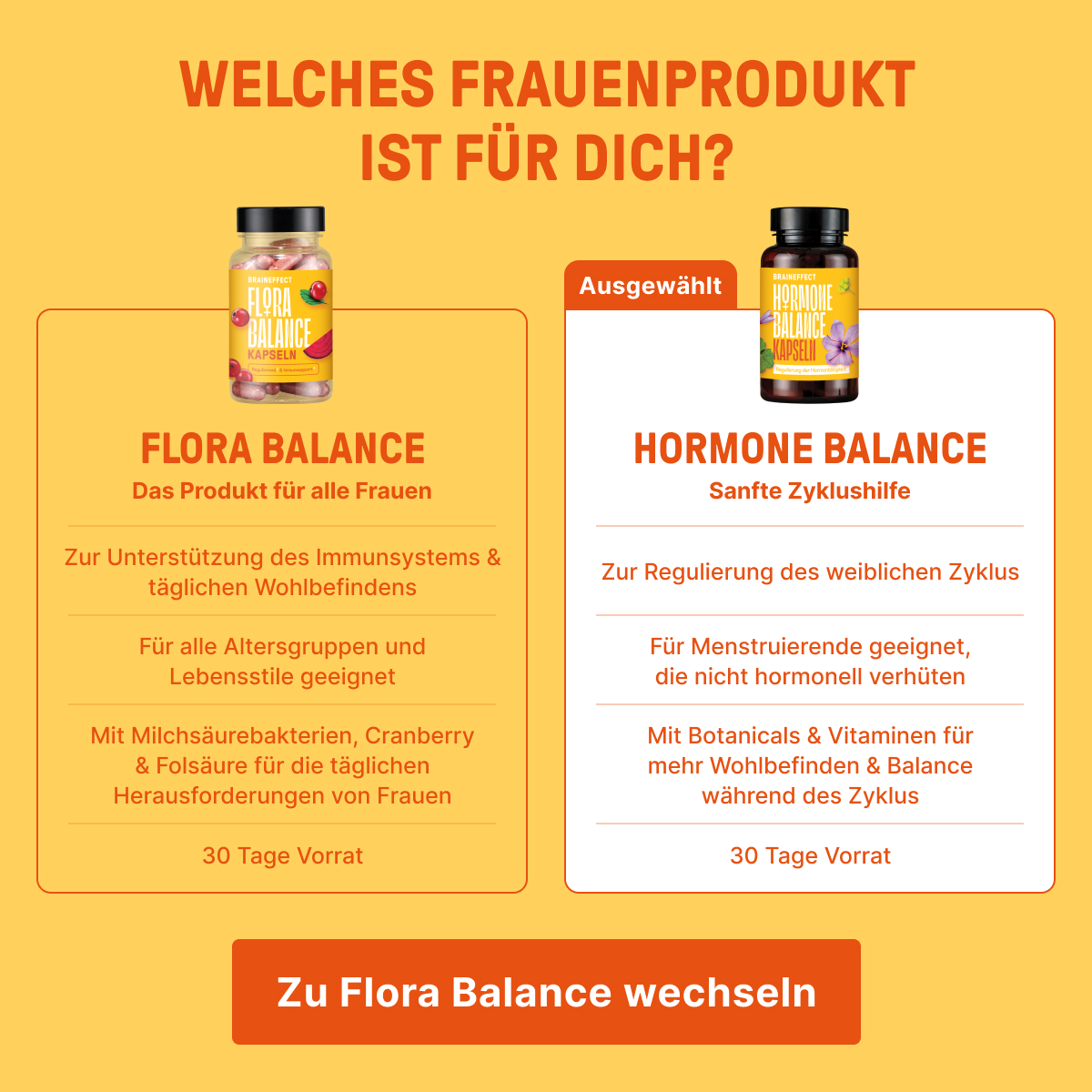 Hormone Balance Kapseln Mit Frauenmantelkraut Braineffect